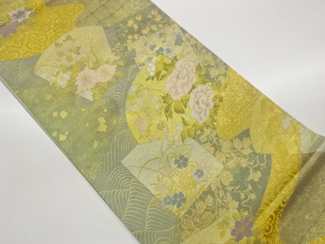 JAPANESE KIMONO / FUKURO OBI / WOVEN WAVE & PLANT 